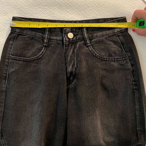 Y2K baggy wide leg denim jeans with Butterfly Detail bell bottoms Size 2 NEW - Picture 6 of 16